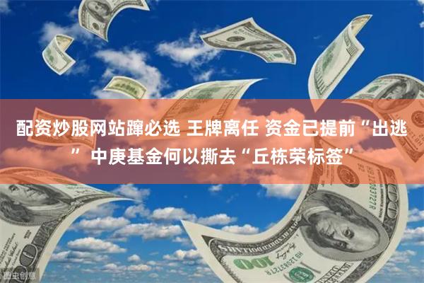 配资炒股网站蹿必选 王牌离任 资金已提前“出逃” 中庚基金何以撕去“丘栋荣标签”