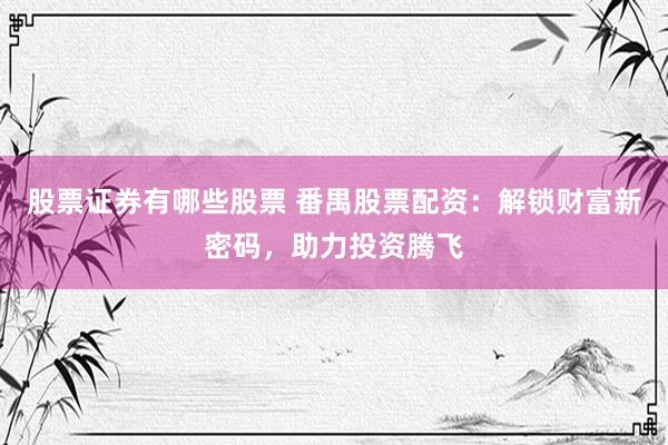 股票证券有哪些股票 番禺股票配资：解锁财富新密码，助力投资腾飞