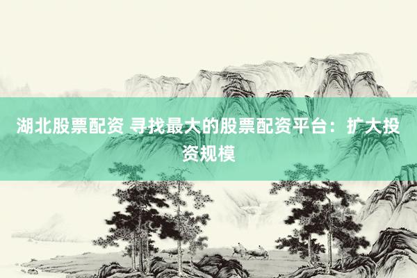 湖北股票配资 寻找最大的股票配资平台：扩大投资规模