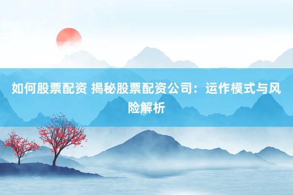 如何股票配资 揭秘股票配资公司：运作模式与风险解析